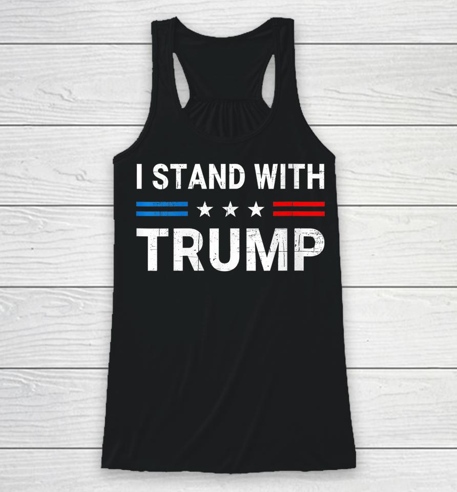 I Stand With Trump American Flag Usa Vintage Racerback Tank