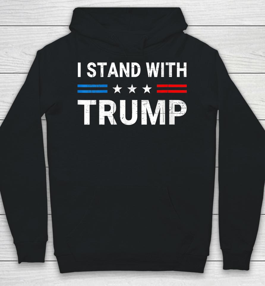 I Stand With Trump American Flag Usa Vintage Hoodie