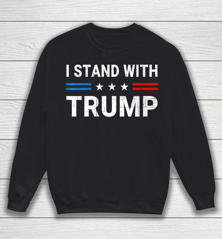 I Stand With Trump American Flag Usa Vintage Sweatshirt