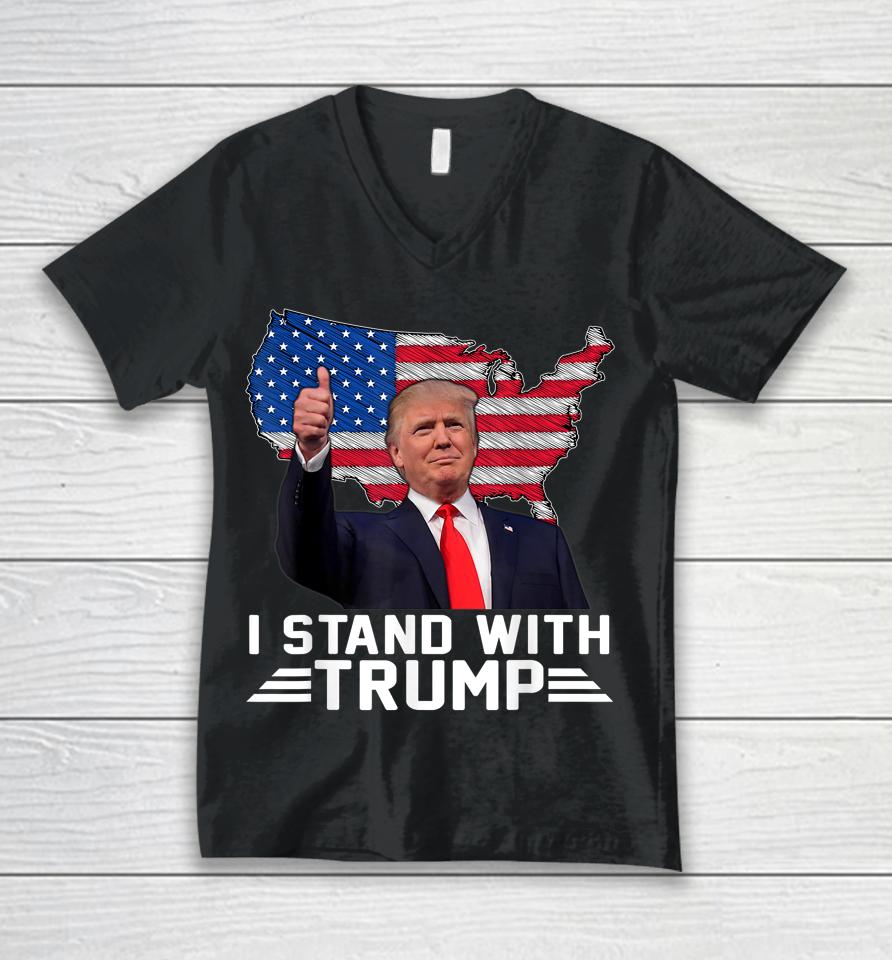 I Stand With Trump Unisex V-Neck T-Shirt