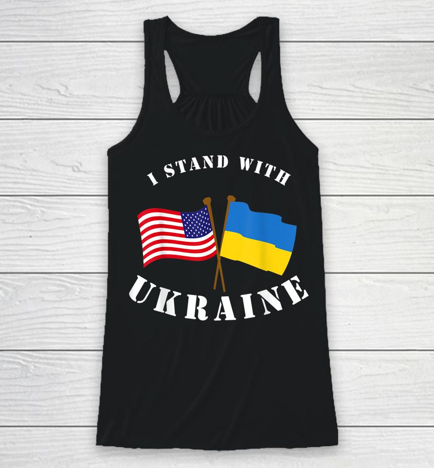 I Stand With Ukraine Flag America Racerback Tank