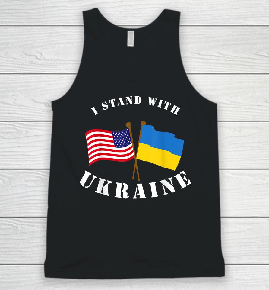 I Stand With Ukraine Flag America Unisex Tank Top