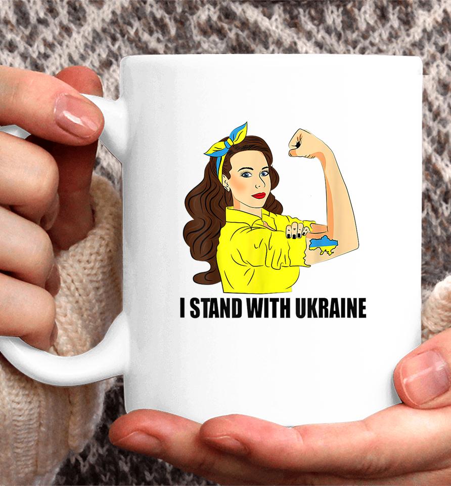 I Stand With Ukraine Power Girl Ukraininans Supporter Coffee Mug
