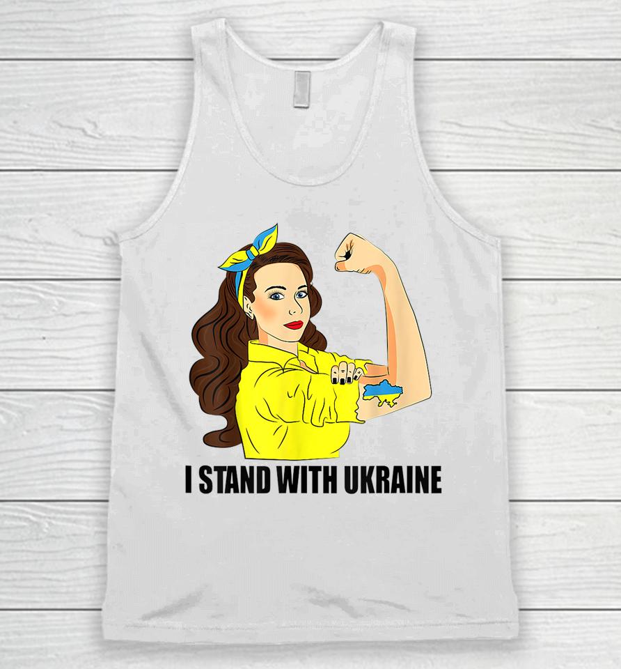 I Stand With Ukraine Power Girl Ukraininans Supporter Unisex Tank Top