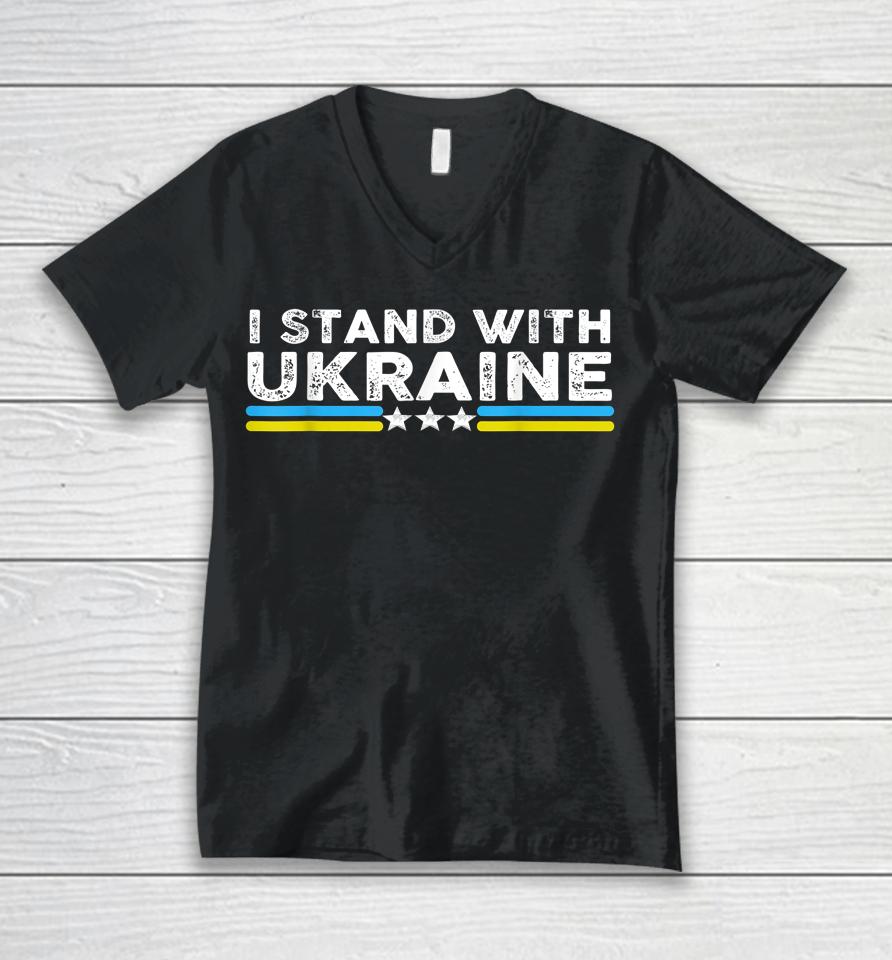 I Stand With Ukraine Unisex V-Neck T-Shirt