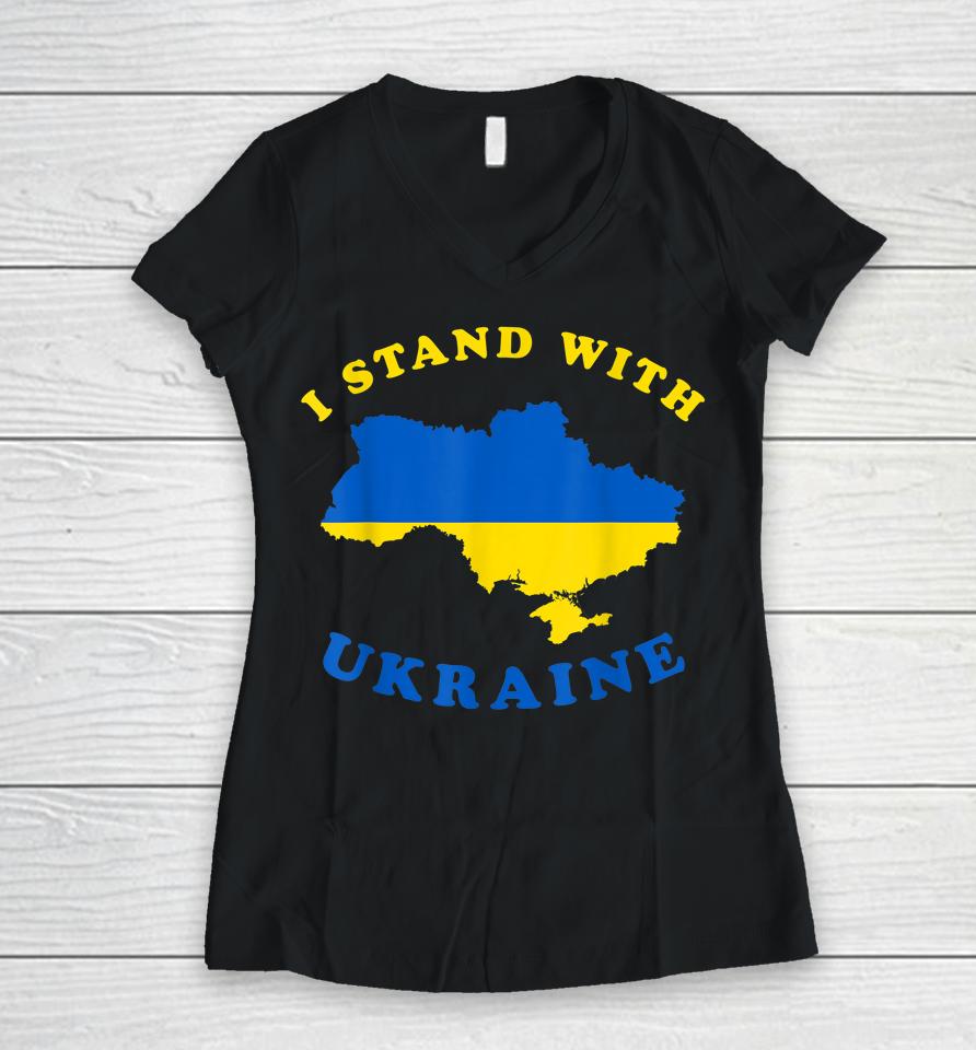 I Stand With Ukraine Women V-Neck T-Shirt