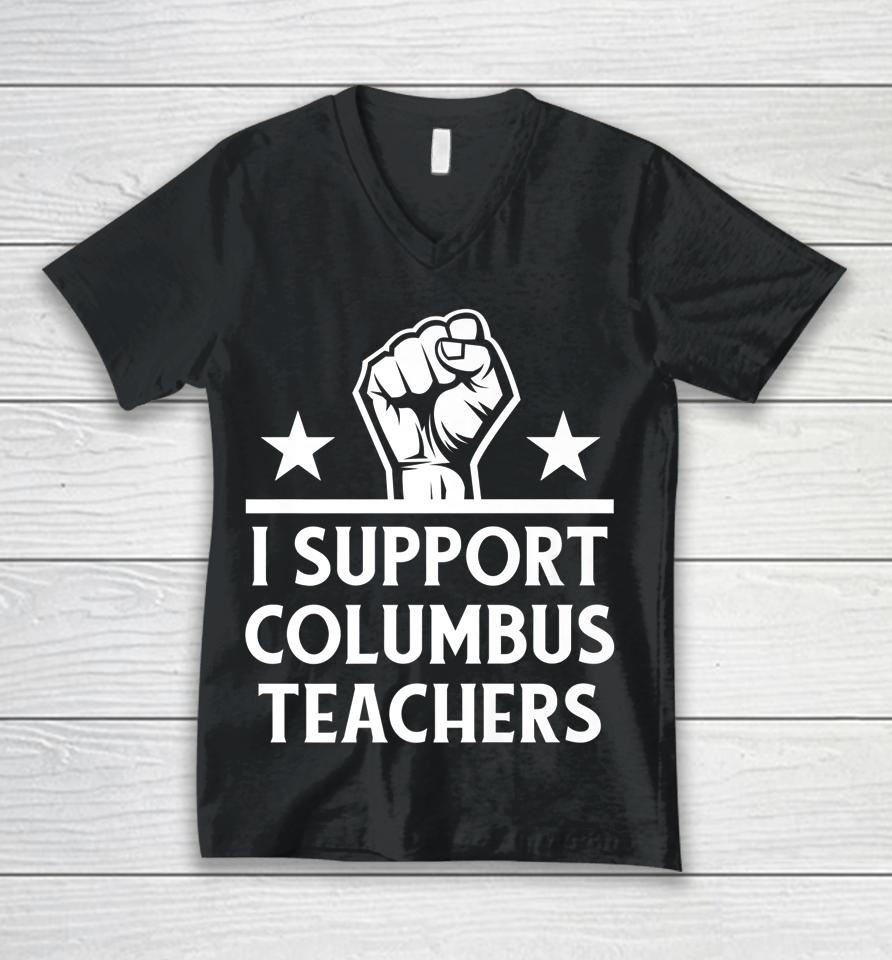 I Support Columbus Teachers Unisex V-Neck T-Shirt