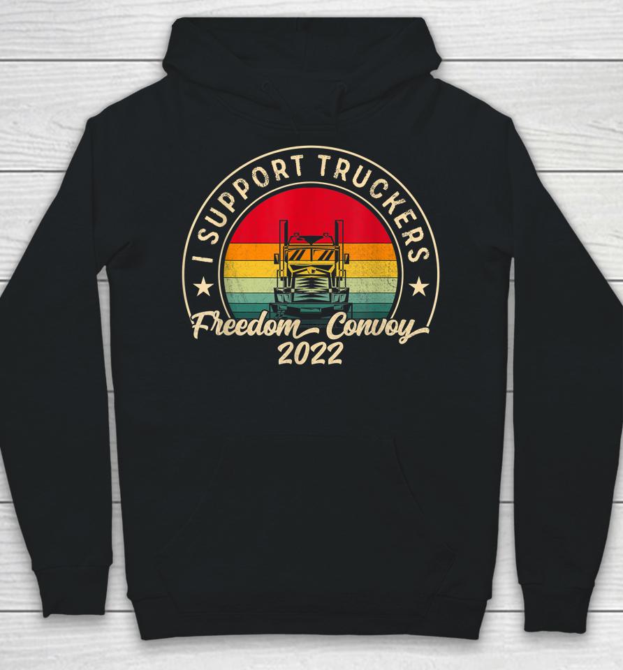 I Support Truckers Canada Usa Freedom Convoy 2022 Vintage Hoodie