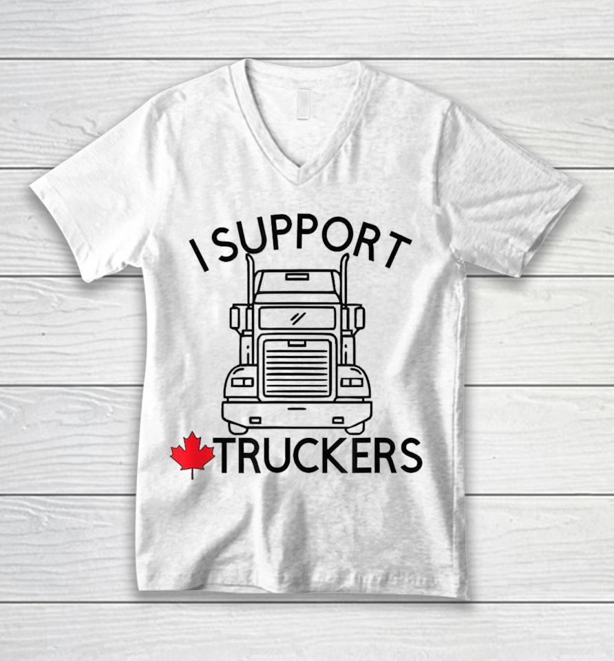 I Support Truckers Convoy Freedom Unisex V-Neck T-Shirt