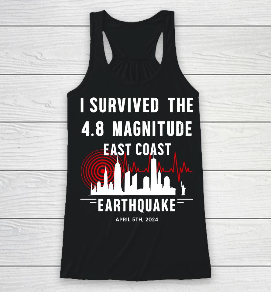 I Survived The Nyc Earthquake April 5Th 2024 Racerback Tank