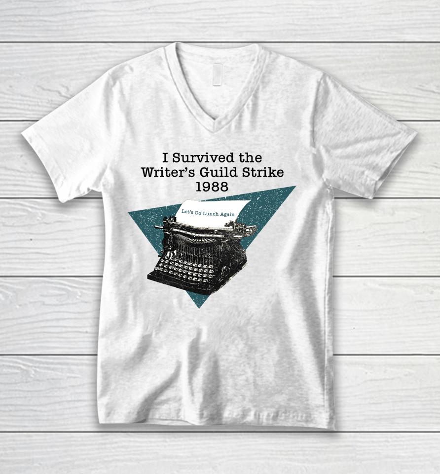 I Survived The Writers Guild Strike 1988 Unisex V-Neck T-Shirt