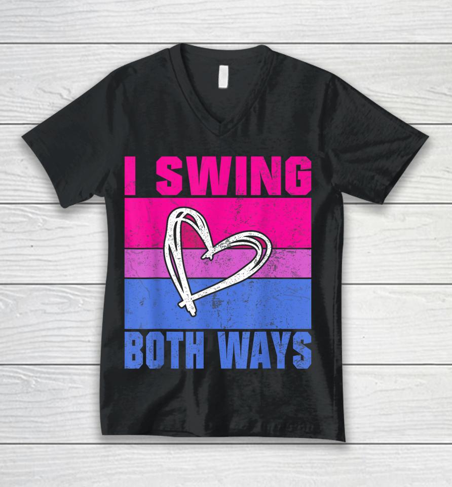 I Swing Both Ways Bisexual Unisex V-Neck T-Shirt