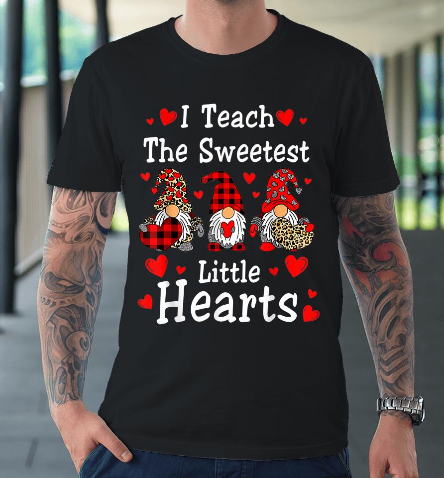 I Teach The Sweetest Hearts Gnomes Teacher Valentine's Day Premium T-Shirt