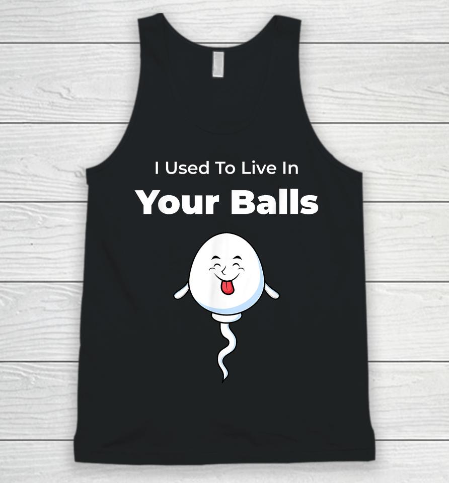 I Used To Live In Your Balls Funny, Silly Father's Day Unisex Tank Top