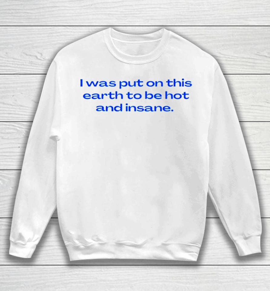 I Was Put On This Earth To Be Hot And Insane Sweatshirt