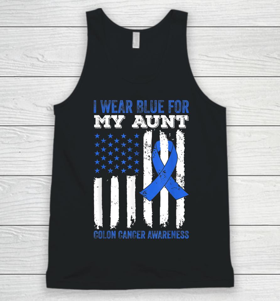 I Wear Blue For My Aunt Colon Cancer Awareness Unisex Tank Top