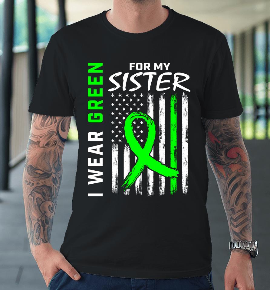 I Wear Green For My Sister Cerebral Palsy Awareness Usa Flag Premium T-Shirt