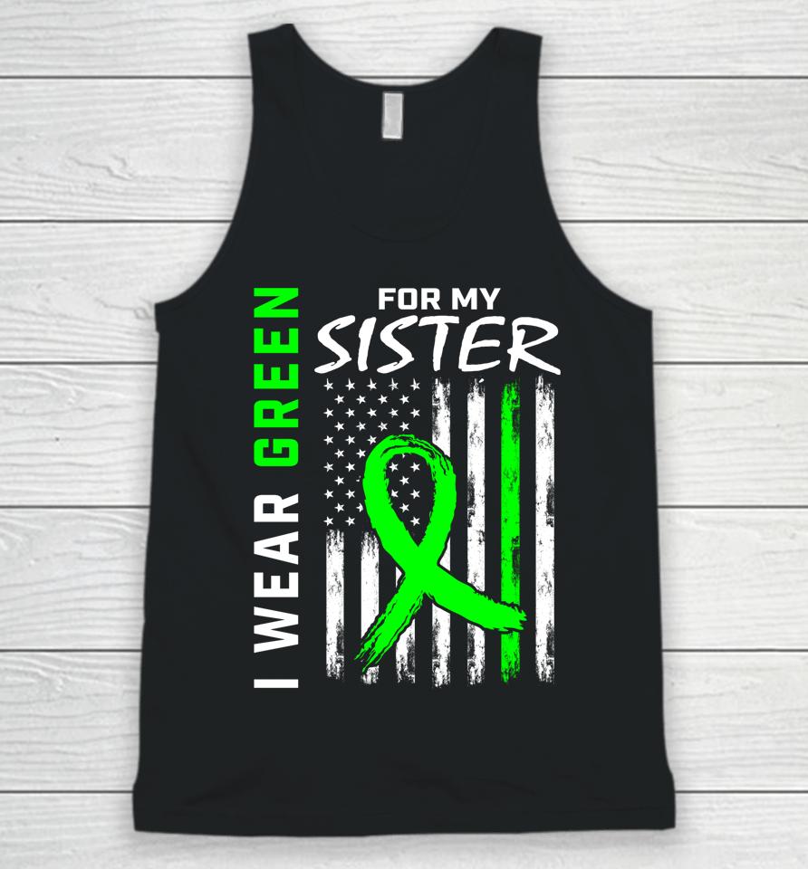 I Wear Green For My Sister Cerebral Palsy Awareness Usa Flag Unisex Tank Top