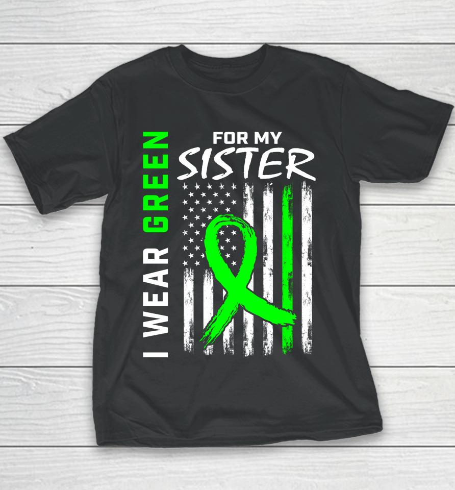 I Wear Green For My Sister Cerebral Palsy Awareness Usa Flag Youth T-Shirt