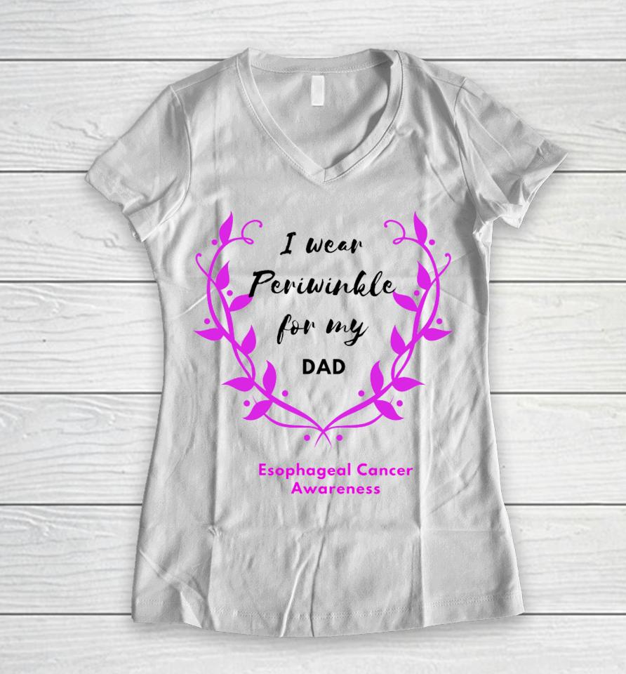 I Wear Periwinkle For My Dad Women V-Neck T-Shirt