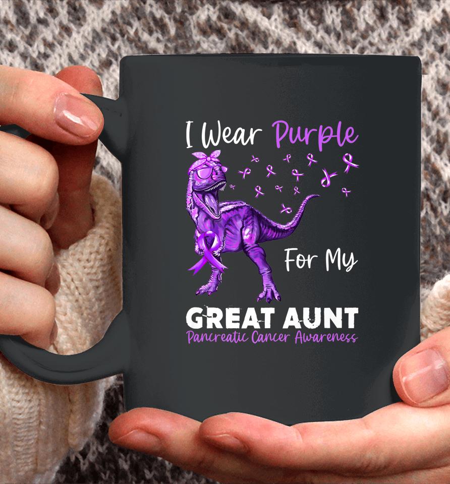 I Wear Purple For My Great Aunt Pancreatic Cancer Awareness Coffee Mug