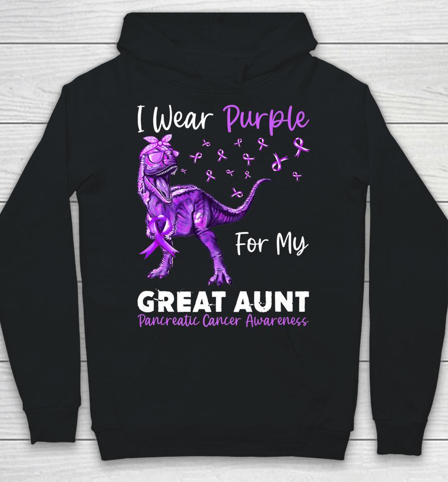 I Wear Purple For My Great Aunt Pancreatic Cancer Awareness Hoodie