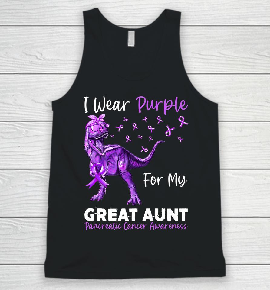 I Wear Purple For My Great Aunt Pancreatic Cancer Awareness Unisex Tank Top