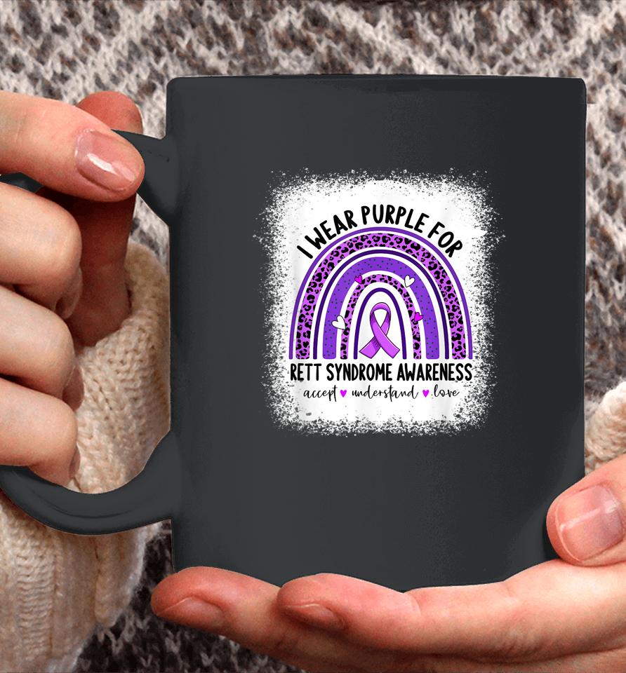 I Wear Purple For Rett Syndrome Awareness Purple Ribbon Coffee Mug