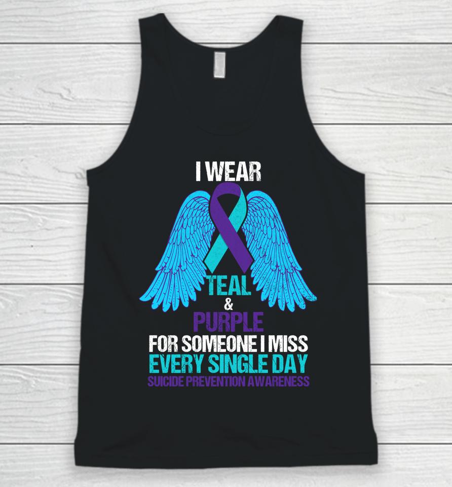 I Wear Teal And Purple For Someone Suicide Prevention Unisex Tank Top