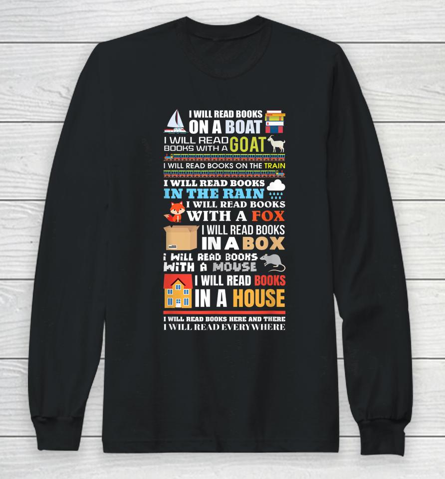 I Will Read Books On A Boat Reading Gift For Readers Long Sleeve T-Shirt