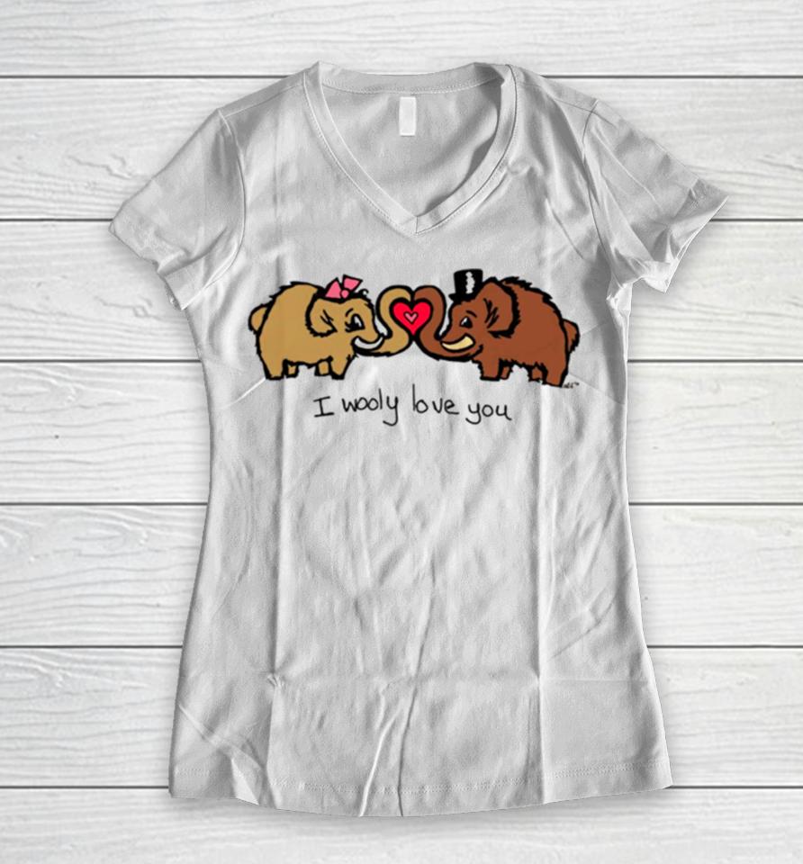 I Wooly Mammoth Love You Women V-Neck T-Shirt