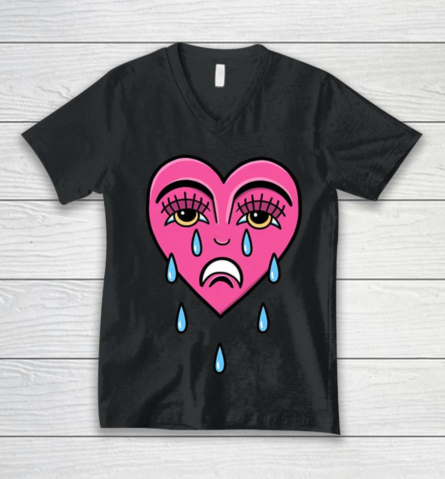 Iain Hursey- Sign Painter Crying Heart Unisex V-Neck T-Shirt