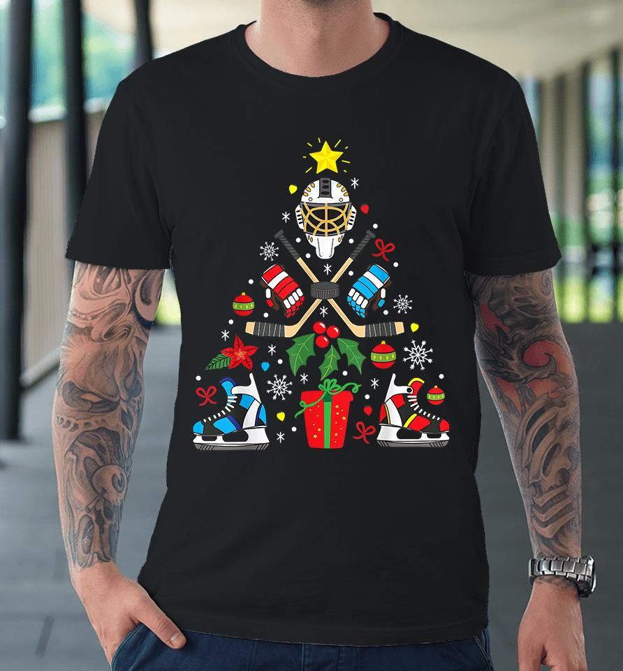 Ice Hockey Christmas Ornament Tree Premium T-Shirt