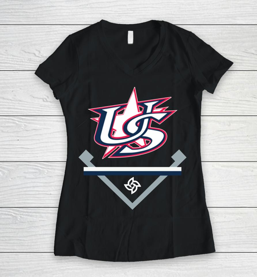 Icon Legend Usa Baseball 2023 World Baseball Classic Women V-Neck T-Shirt