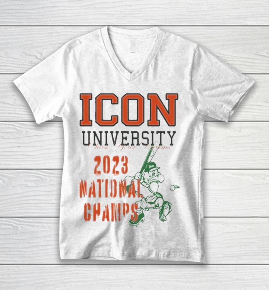 Icon University Chase Your Dreams 2023 National Champs Mascot Unisex V-Neck T-Shirt