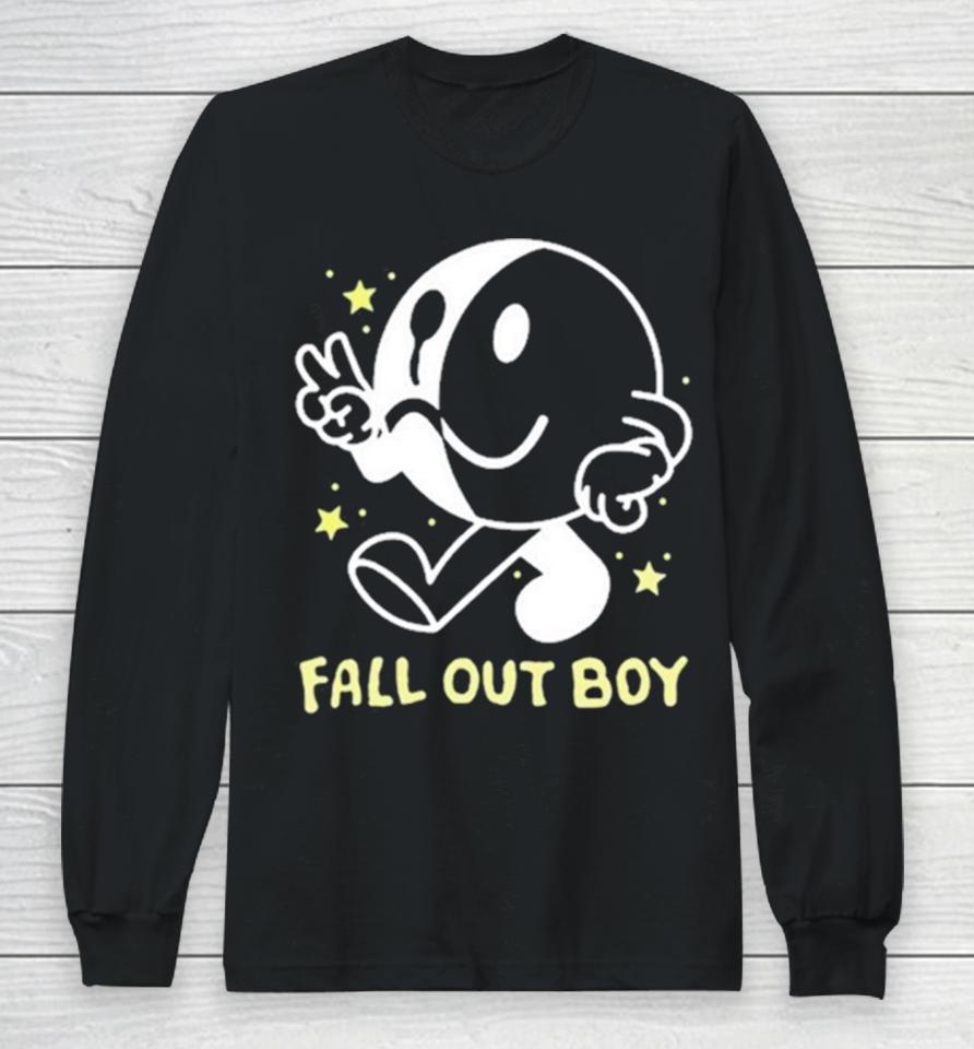 Icon White Black Fall Out Boy Peace Smiley Pullover Long Sleeve T-Shirt