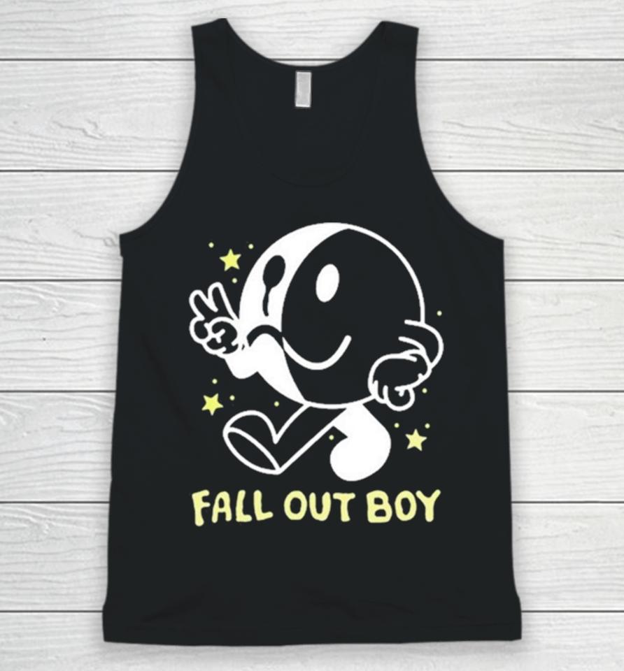 Icon White Black Fall Out Boy Peace Smiley Pullover Unisex Tank Top
