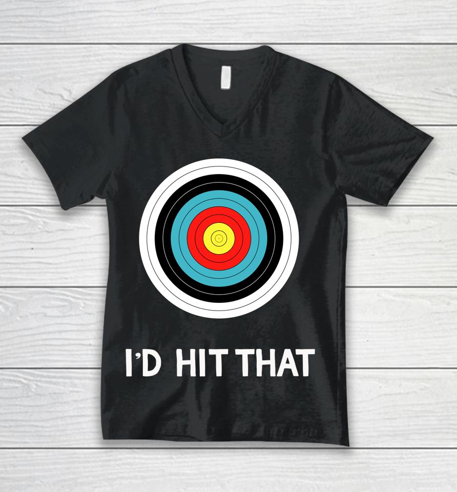 I'd Hit That Archer Gift Unisex V-Neck T-Shirt