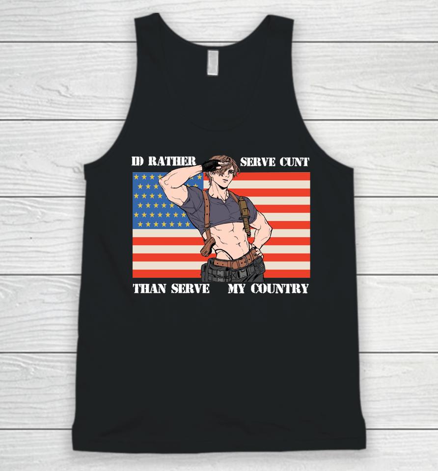 I'd Rather Serve Cunt Than Serve My Country Leon Kennedy Unisex Tank Top