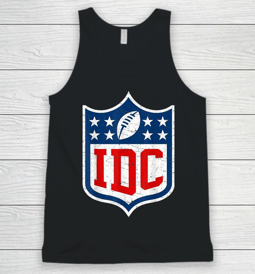 Idc American Football Funny I Don't Care Football Fan Lover Unisex Tank Top