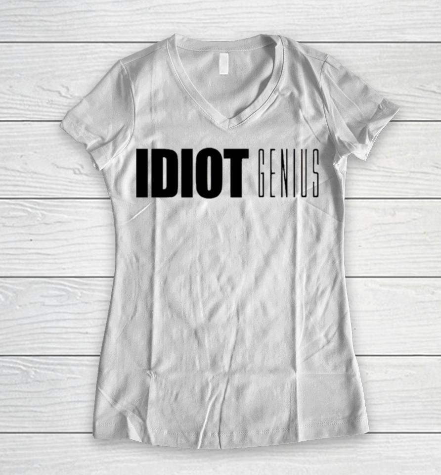 Idiot Genius Women V-Neck T-Shirt