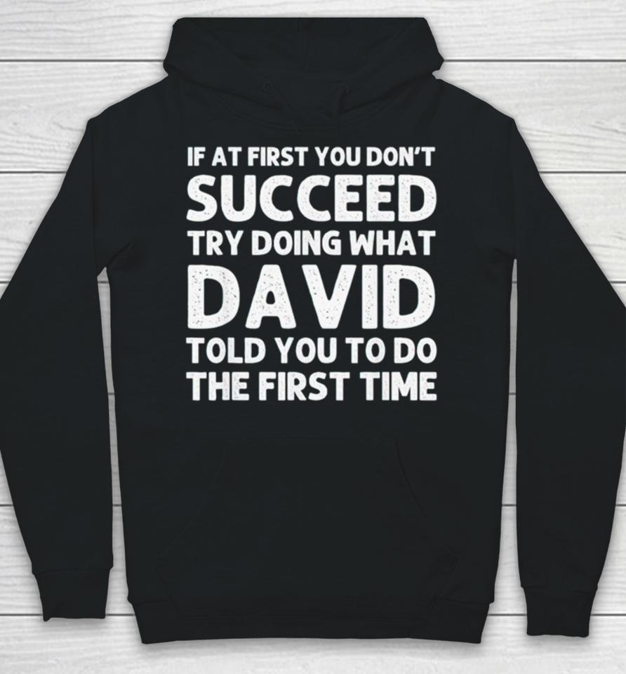 If At First You Don’t Succeed Try Doing What David Told You To Go The First Time Hoodie