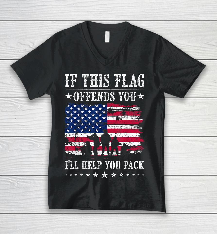 If This Flag Offends You I'll Help You Pack Unisex V-Neck T-Shirt