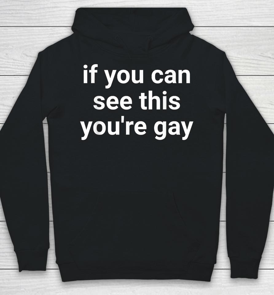 If You Can See This You're Gay Funny Gay Pride Hoodie