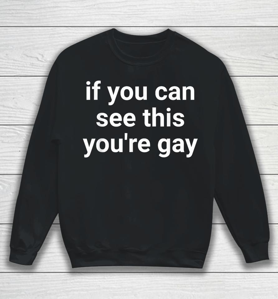 If You Can See This You're Gay Funny Gay Pride Sweatshirt