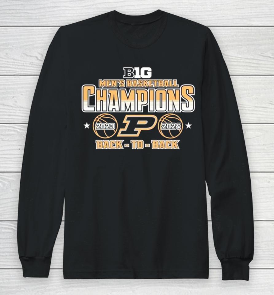 Ig 10 Mens Basketball Champions Purdue Boilermakers Back To Back Long Sleeve T-Shirt