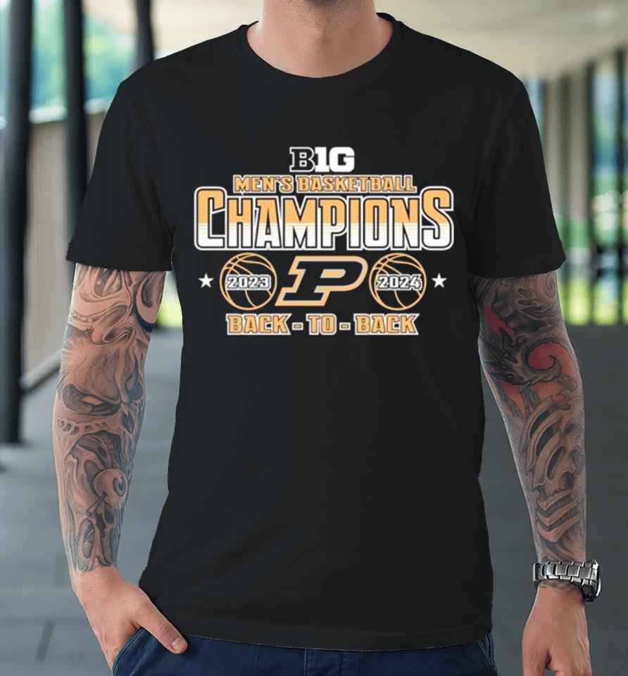 Ig 10 Mens Basketball Champions Purdue Boilermakers Back To Back Premium T-Shirt