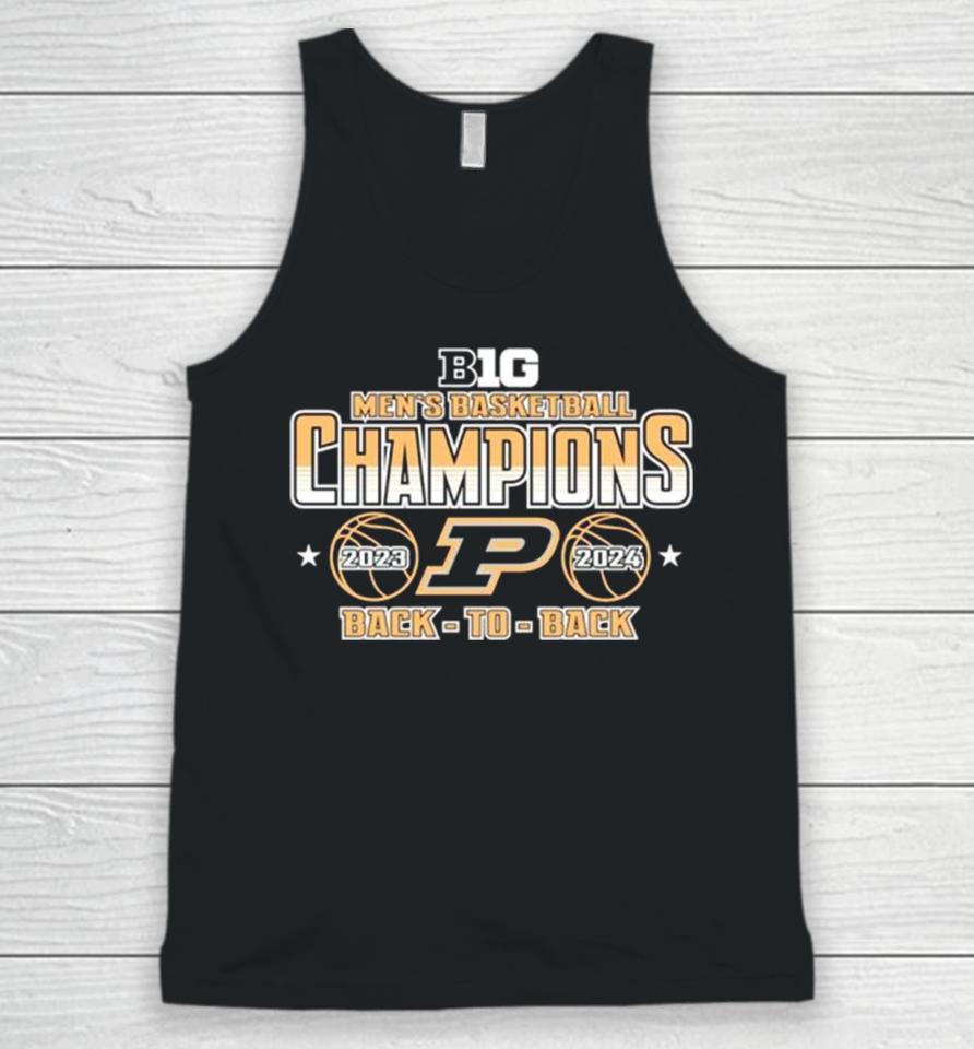 Ig 10 Mens Basketball Champions Purdue Boilermakers Back To Back Unisex Tank Top