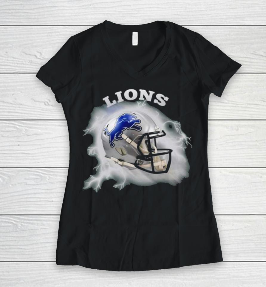 Iginal Teams Come From The Sky Detroit Lions Women V-Neck T-Shirt