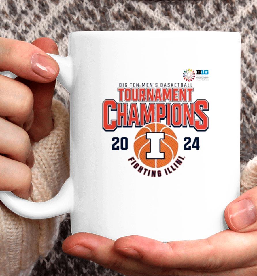 Illinois Fighting Illini 2024 Big Ten Men’s Basketball Conference Tournament Champions Coffee Mug
